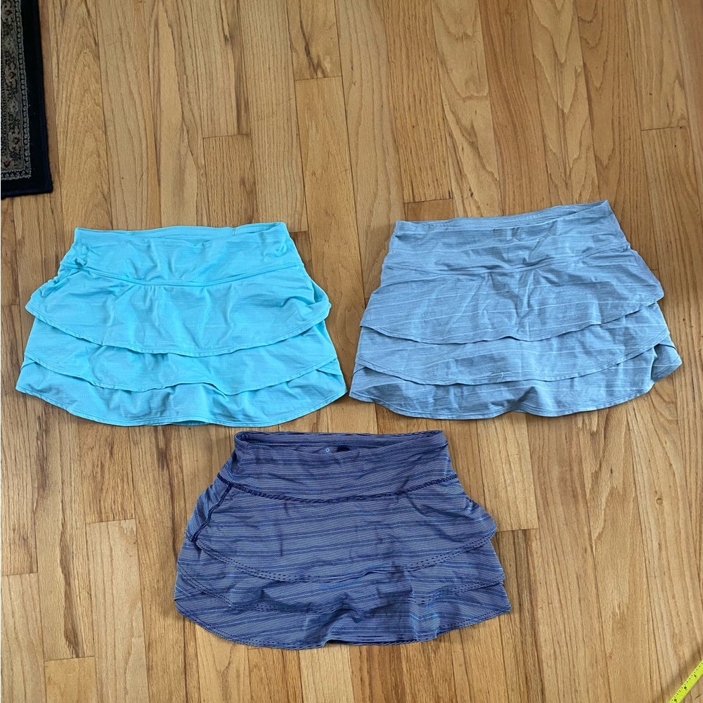 3 Athleta ruffle swagger skorts.  All Size M